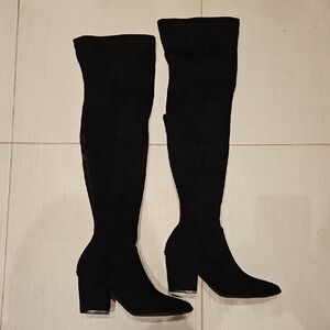 Over the  Knee Neels Black Boots Sz 8.5 New